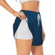 thumbnail image 1 of Balery Dark Blue Pantalones cortos deportivos para mujer con forro y dos bolsillos, elásticos, para entrenamiento, gimnasio, yoga-Medium, 1 of 7
