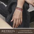 thumbnail image 6 of JeenMata 11 TCW Black Cubic Zirconia - Emerald Cut Birthstone Tennis Bracelet for Women in Eternity Design - White Gold Plating, Female, Adult, 6 of 9
