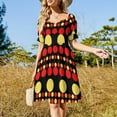 thumbnail image 3 of Multi Color Polka Dots - Red Yellow Black Background Sleeveless Dress prom clothes elegant dress cute dress, 3 of 7