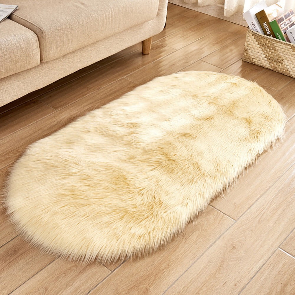 Mefallenssiah Soft Rug Chair Cover Artificial Sheepskin Wool Warm Hairy Carpet Seat Mats Rug Other One Size