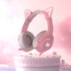 thumbnail image 4 of Computadora montada en la cabeza de K9 con orejas de gato rosa para juegos de deportes electrónicos y Mac, 4 of 5