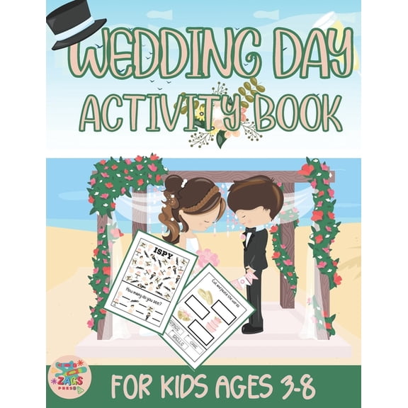 Wedding day activity book for kids ages 3-8: Wedding themed gift for Kids ages 3 and up, (Paperback)
