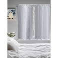thumbnail image 3 of Bedroom Curtains 63 Inches length, Navy Blue Striped Window Treatment Curtain Drapes, Navy Blue White Stripes Farmhouse Rod Pocket Curtain Panels for Living Room Kitchen, 42"x63", 2 Panels, 3 of 7