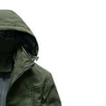 thumbnail image 3 of HAPIMO Sales Men's Soft Shell Outdoor Jacket Waterproof Stain-Resistant Wind-Resistant Multi Pocket Zipper Casual Warm Jacket Hooded Outwear Green L, 3 of 3
