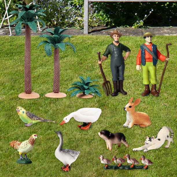 de Plástico Playset de Cumpleaños para Niños Juguete Educativo para Edades Tempranas Juguete de Aves Peque , 13 piezas Hugo Figuras de animales