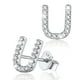 thumbnail image 1 of Silvora Pendientes pequeños de plata esterlina con inicial de circonita cúbica Pendientes con letra U Regalo de cumpleaños de Navidad para su mamá, novia e hija, 1 of 8