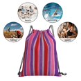 thumbnail image 6 of Leisure Draw String Mouth Backpack 16 X 14 Woven Band Durable Not Easy To Fall Off In Travel Portable Draw String Design Mediumvioletred Stripe_1, 6 of 8