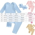 thumbnail image 3 of YDFCWXW Baby Girl Clothes Spring Solid Color Long Sleeve Ribbed Bodysuit Romper Pants Set (Yellow, 12-18 Months), 3 of 6