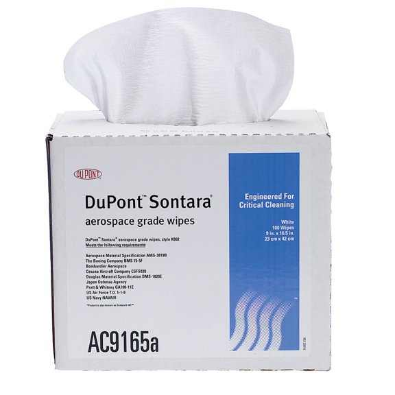 Sontara by John Holms AC9165 (DuPont)  White Aircraft Wipe In Single Pop-Up Dispenser Box, 9" Length x 16.5" Width (Pack of 100)