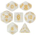 thumbnail image 1 of Wiz Dice Ensemble de dés Polyédriques 7 Dé - Trésor Interdit (Perle Blanche) avec Pochette en Velours, 1 of 4