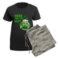 thumbnail image 5 of CafePress - HERE FOR THE BEER! Women's Dark Pajamas - Women's Short Sleeve Print T-Shirt and Pants Dark Cotton Pajama Set, 5 of 7