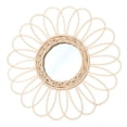 thumbnail image 3 of UPGRATOR 1Pcs Decorative Wall Mirror Rattan Boho Wall Decor Light Brown for Hotel Family, 3 of 8