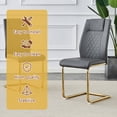 thumbnail image 6 of Hi loPres 71" Luxury Glass Dining Table with 6 Dark Gray Gold Cantilever Chairs, Modern 6-Person Gathering Center with Gold Pedestal for Chic Dining Room, 6 of 11