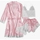 thumbnail image 1 of Conjunto de verano para mujer con camisola de satén con encaje y camisón a juego, 1 of 6