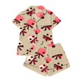 thumbnail image 4 of Halloween Pajamas Women Short Sleeve Button Top Matching Shorts 2026 Fall Cute Satin Pumpkin, 4 of 4
