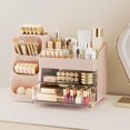 thumbnail image 1 of Organizador de maquillaje con cajones para tocador, estuche espacioso con portaescobillas, solución ideal para tocador y baño, productos de y belleza, 1 of 9