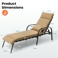 thumbnail image 4 of Pellebant Outdoor Chaise Lounge Metal Patio Adjustable Recliner Chair, Tan, 4 of 8
