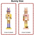 thumbnail image 3 of 12" Wooden Nutcracker Decorations, Easter Bunny Wooden Nutcracker Decor, Easter Nutcracker Figure, Indoor Decoration for Table, Spring Decor for Home, Rabbit Figuring Nutcracker Ornament (Pink), 3 of 8