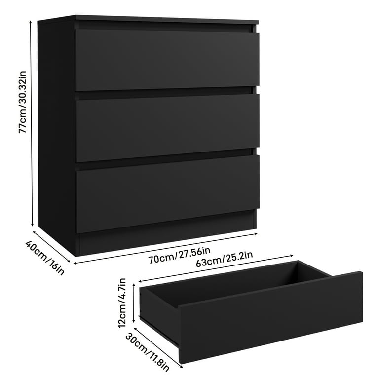 black small dresser for bedroom Sikaic 7 Drawer Tall Dresser, Vertical Storage Chest of Drawers for Bedroom, Modern Furniture, Black