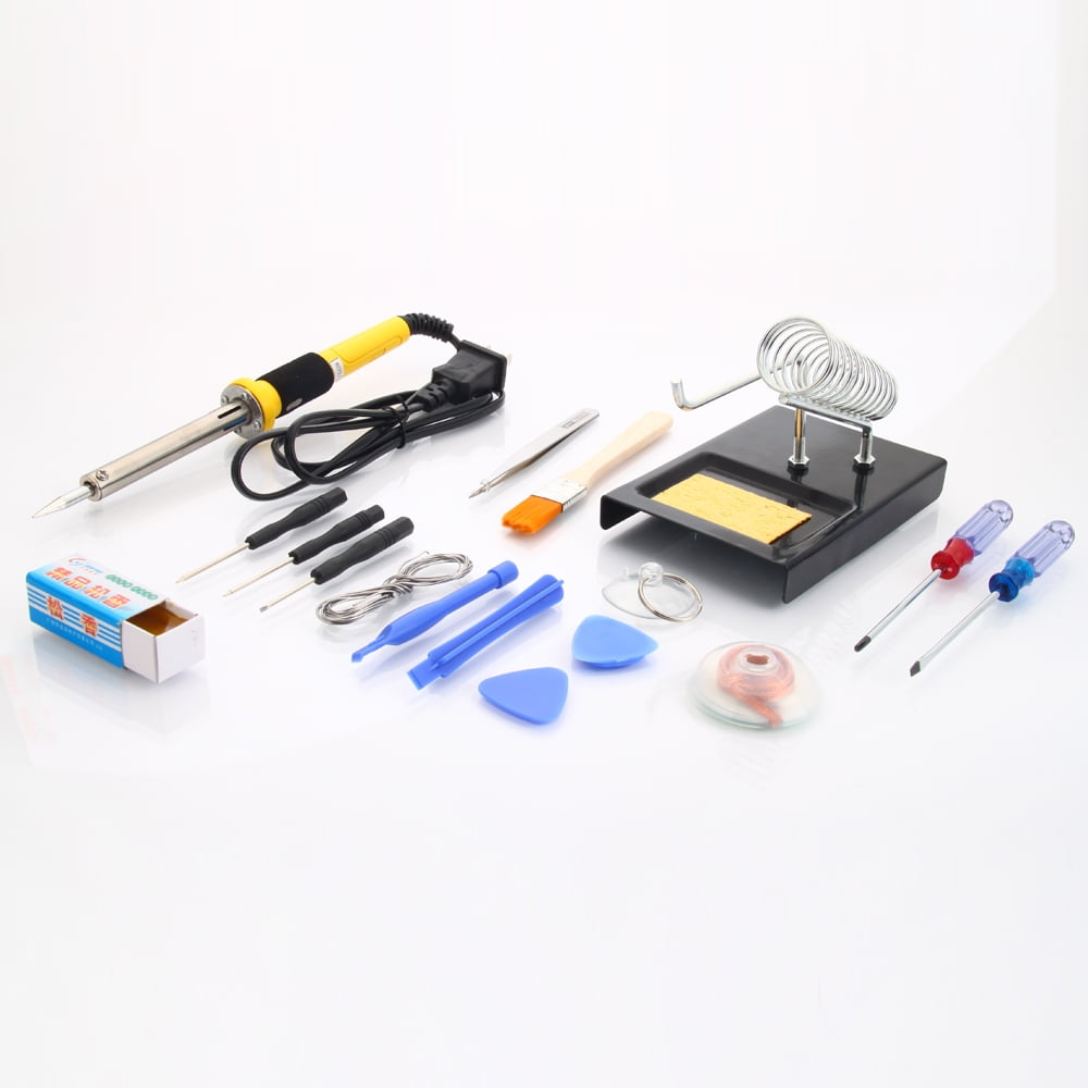 18in1 110V 60W Soldering Iron Tools Kit Set w// Tin Wire Iron Stand Desolder Pump