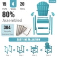thumbnail image 7 of OTSUN Tall Modern Adirondack Chair, All Weather HDPE Bar Height Adirondack Stools Widened Durable Design for Porch Patio Yard Lawn Fire Pit Bistro Basement Indoors & Outdoors, 7 of 7