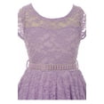 thumbnail image 3 of Lovely Floral Lace Rhinestones Skater Party Easter Flower Girl Dress for Big Girl Lilac 16 JK19.88S BNY Corner, 3 of 4