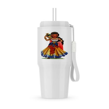 3dRose, Print of Cute Egyptian Retro Doll, 20oz Tumbler