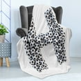thumbnail image 4 of Letter H Soft Flannel Fleece Blanket, Soccer Balls Arrangement Game Day Theme Abstract Composition with Uppercase H, Cozy Plush for Indoor and Outdoor Use, 50" x 70", Black and White, by Ambesonne, 4 of 5