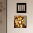 thumbnail image 3 of 12 Inch Wall Clock Battery Operated Square Clock Decorative for Office, Kitchen, Outdoor, Living Room，Jacket Lion Stripe Print, 3 of 4