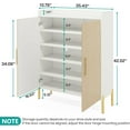 thumbnail image 5 of 6-Tier Large White Shoe Storage Cabinet With Doors, Adjustable Shelves, Holds 30 Pairs, Gold Legs For Entryway, Hallway, Closet, Bedroom, Living Room, 5 of 8