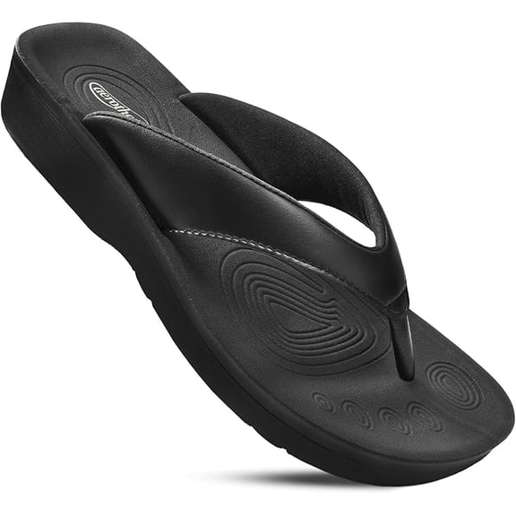 AEROTHOTIC Flip Flops for Women with Arch Support Plantar Fasciitis Orthopedic Cushioned Footbed Comfortable Non-Slip Sole with Padded Straps Dressy Casual Recovery Women Sandals
