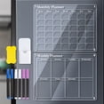 thumbnail image 2 of Fridge Calendar, Clear Acrylic Magnetic Monthly and Weekly Planning Board for Fridge Calendar 40x30cm, 2 of 7