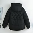 thumbnail image 3 of Gamivast Womens Quilted Jackets with Hoods Loose Full Zip Button Down Winter Coats Casual Warm Side Split Drawstring Outerwear with Pockets Solid Fashion Outfits, 3 of 5