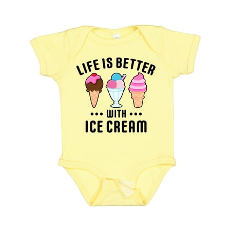 

Inktastic Life is Better with Ice Cream Gift Baby Boy or Baby Girl Bodysuit