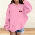 thumbnail image 2 of Ruyang Oversized Hoodies for Teen Girls Cute Bow Cherry Graphic Hooded Pullover Sweatshirts Spring Fall Trendy Sweater, 2 of 8