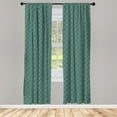 thumbnail image 4 of Ambesonne Green Leaves Window Curtains, Minimal Leafy Branch, Each 28" W x 95" L, Grey Teal, 4 of 4