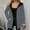 F-371Grey, variant on Women's Hooded Coat With Pocket Long Sleeve Color Block Drawstring Zipper Comfortable Fashion Jacket For Casual Daily Wear Black L