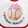 thumbnail image 4 of Inktastic Baseball Princess Tiara Girls Baby Bib, 4 of 4