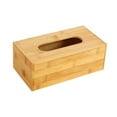 thumbnail image 1 of Caja de pañuelos de bambú, organizador de pañuelos, caja de pañuelos decorativa rectangular L, 1 of 9