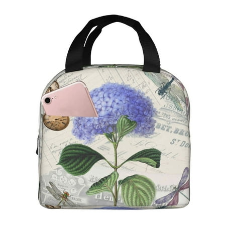 Insulated Lunch Bag for Women Men - Vintage Flower Leakproof Cooler Lunch Box for Women Men  Lunch Tote Bags for Work School Picnic Travel