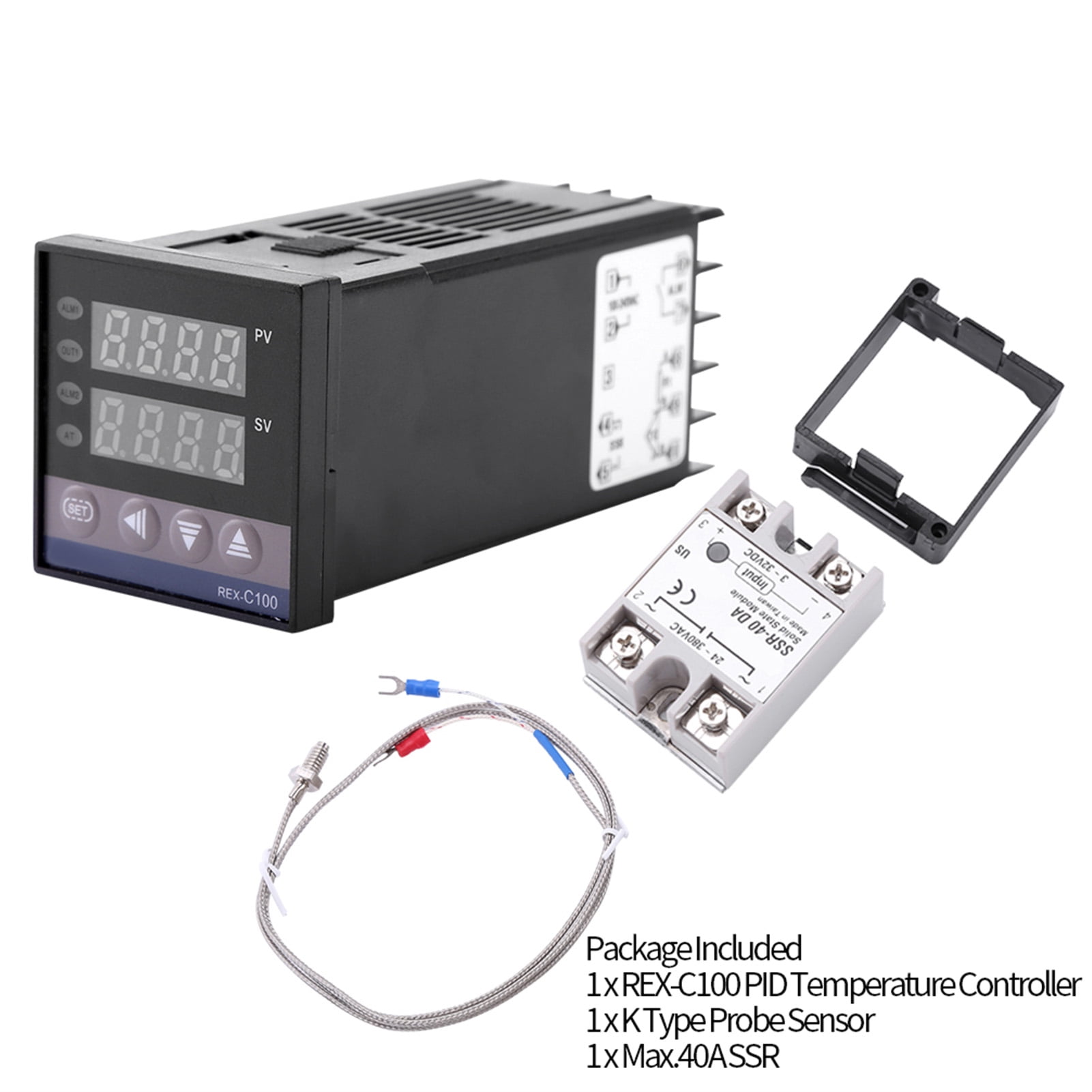 0℃~1300℃ Alarm REX-C100 Digital LED PID Temperature Controller Kits AC110V-240V