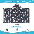 thumbnail image 2 of Dark Blue Ballerina Swan Pattern Hooded Bath Towel，50"x30" for Ages 3 To 12 Kids, Quick Dry Lightweight Soft Microfiber Hood Beach Towel Cover Up for Kids, 2 of 7