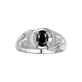 thumbnail image 1 of RYLOS Men's Rings Sterling Silver Rings Classic Designer Style 8X6MM Oval Gemstone &  Sparkling Diamond Ring Onyx October Birthstone Rings For Men Size 8, 1 of 7