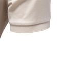 thumbnail image 5 of Ceisia Men's Short Sleeve Casual Solid Tencel Shirt V-Neck Business Dolphin Collar Relaxed Top Gifts for Father Beige M, 5 of 8