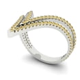 thumbnail image 2 of Statement Engagement Ring for Women - 0.525ct Yellow Moissanite in 14K White Gold Promise Ring, 2 of 8
