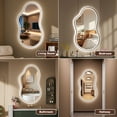 thumbnail image 2 of Hasipu 20"x35" LED Irregular Bathroom Vanity Mirror Asymmetrical Wall Mirror with Lights Cloud Shaped Abstract Decorative Mirror for Living Room, Bathroom, Bedroom & Hallway, 2 of 8
