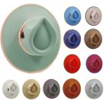 thumbnail image 2 of Nuevo sombrero Fedora de ala fina Gorra de primavera y otoño Gorra de jazz Gorra unisex ajustable Sombrero Fedora Gorra de jazz verde menta para adultos кепкамужския, 2 of 5