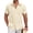Beige, variant on Mens Cuban Button Up Shirt Short Sleeve Guayabera Shirts Summer Beach Shirts for Men