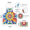thumbnail image 7 of Colorful Rainbow Tie Dye Spiral Pattern Apron-Garden Aprons for Women with Pockets-Cotton Linen Waterproof Kitchen Cooking Gardening Aprons Adjustable for Kitchen,Cooking,BBQ and Salon 33x27 Inch, 7 of 7