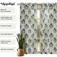thumbnail image 5 of Vargottam Floral Block Print Sheer Curtains for Tall Doors & Windows - Set of 2, 90", Grommet Top, Printed Georgette Light Filtering Panels for Home Decor, 5 of 9